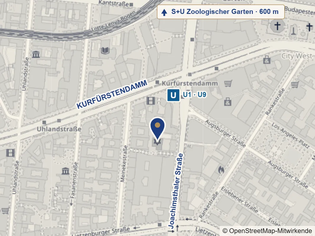 Karte: Joachimsthaler Straße 13, 10719 Berlin – in Google Maps öffnen